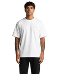 wit heavyweight t-shirt, 280 gsm carded cotton, relaxed pasvorm, modelweergave voorzijde