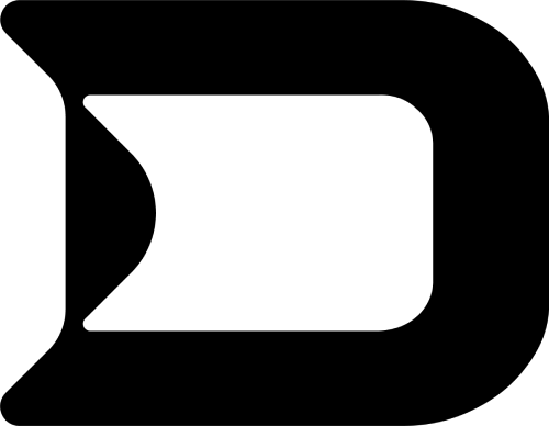 The secondary DSKY brand icon in black. This standalone 'D' logo is used for favicons, app icons, and other subtle brand applications.